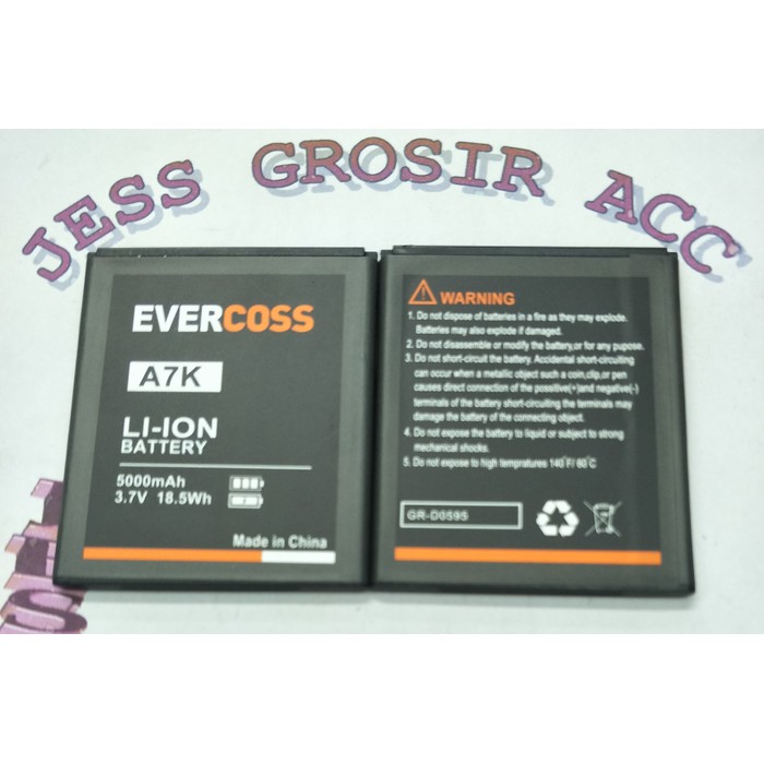 Baterai Battery Evercross Evercoss Cross A7K Double Power 5000Mah - Hitam