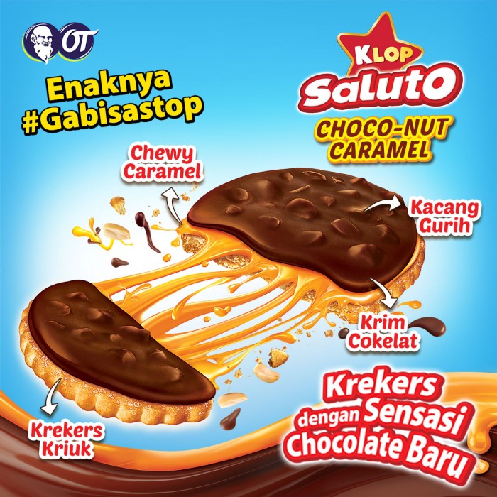 

54eh Klop Saluto Choco-Nut Caramel 21G Isi 20Pcs 60Jh