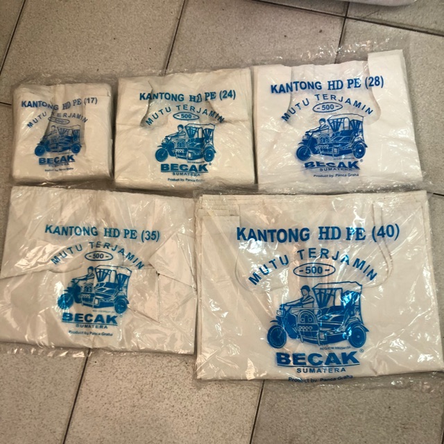 KANTONG KRESEK TEBAL PUTIH SUSU ”BECAK”