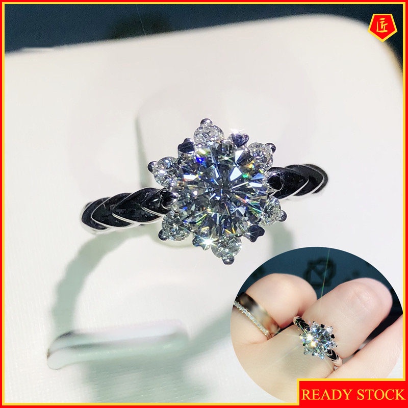 New Snowflake Open Ring Flower Wedding Ring