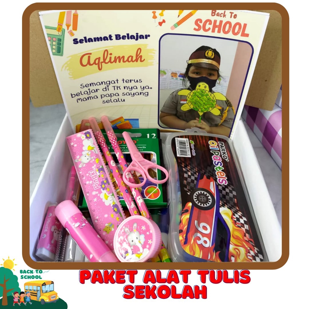 

Paket Alat Tulis Lengkap Anak TK Paud SD Set Alat Tulis Anak Peralatan Sekolah stationery set stationary lucu murah aesthetic Hampers Alat Tulis Back To School
