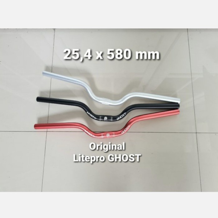 Stang sepeda handlebar litepro ghost 25,4x580 cm rise 7cm mid rise ris