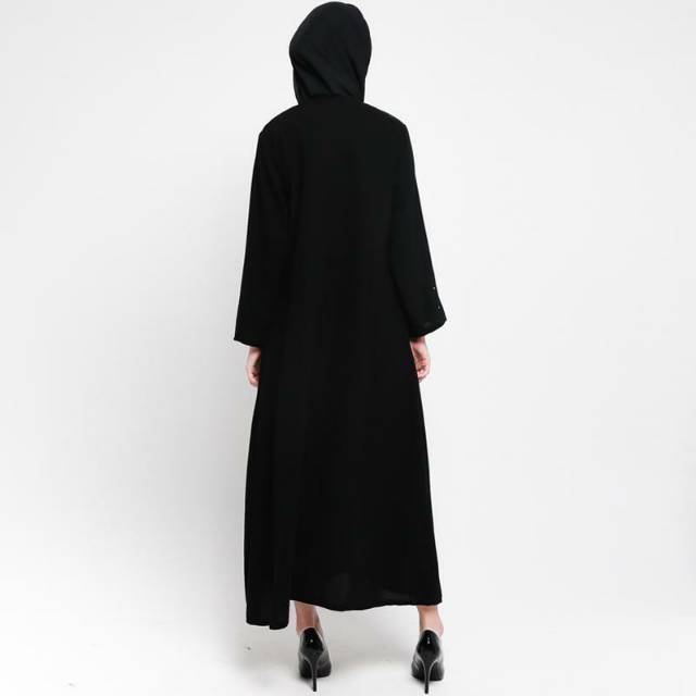 Abaya Gamis Arab Hitam Zyper Mata (busui)