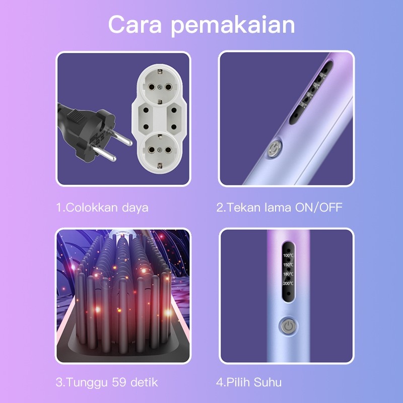 Pelurus rambut sisir elektrik rambut keriting Lurus 2 in 1 Sistem