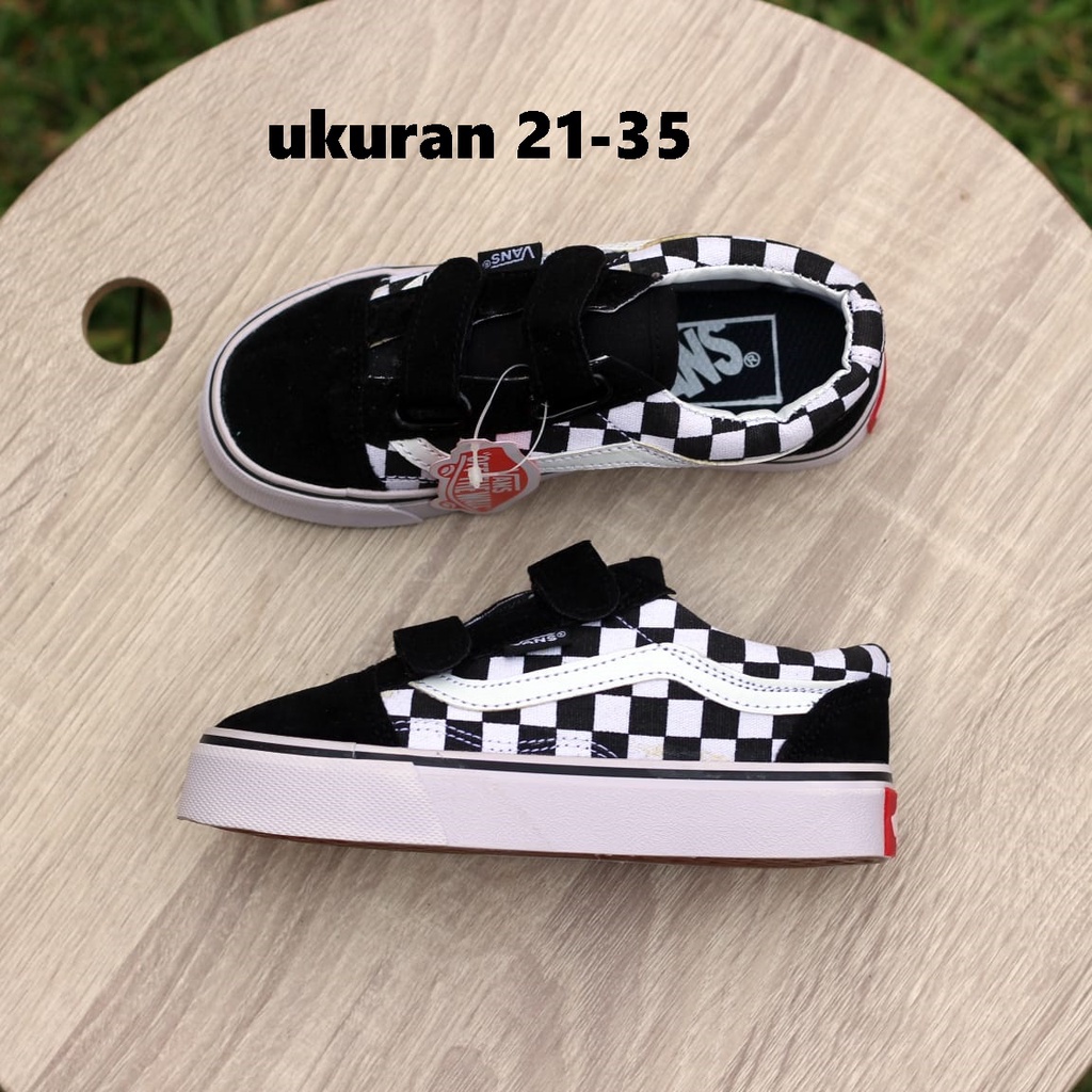 Sepatu V4ns Sekolah Anak Laki Perempuan V4ns Kid's Old Skool Classic Anak Umur 2 3 4 5 6 7 Tahun