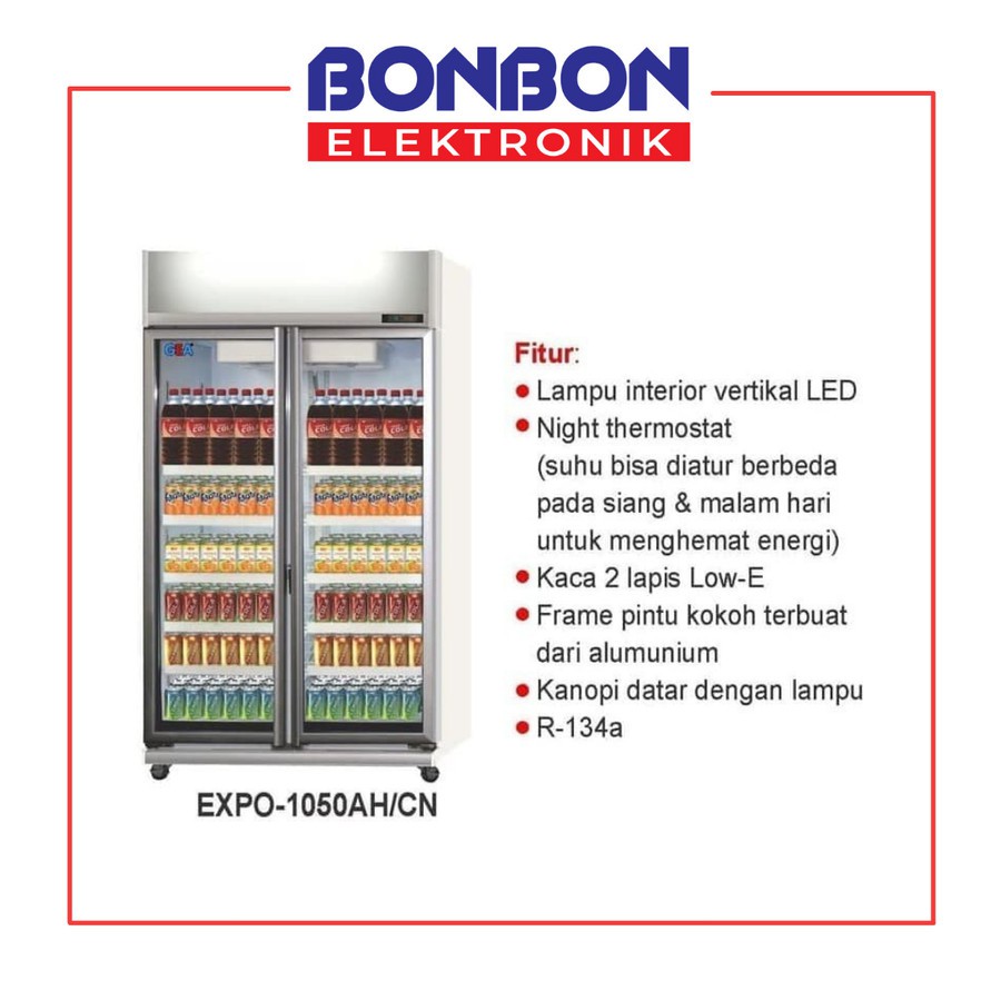 GEA Showcase Display Cooler 2 Pintu EXPO-1050AH/CN / EXPO1050 AH/CN