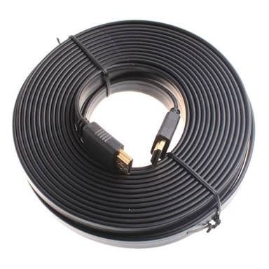 KABEL HDMI FLAT 10 METER GOLD VERSI 1.4 3D 1080P / KABEL HDMI 10M  MALE to MALE