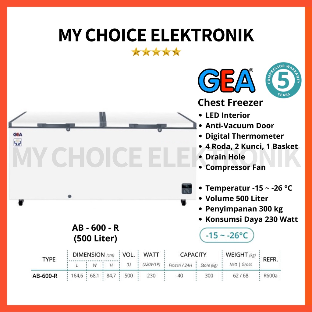 GEA Chest Freezer AB-600-R (500L) | AB-600R