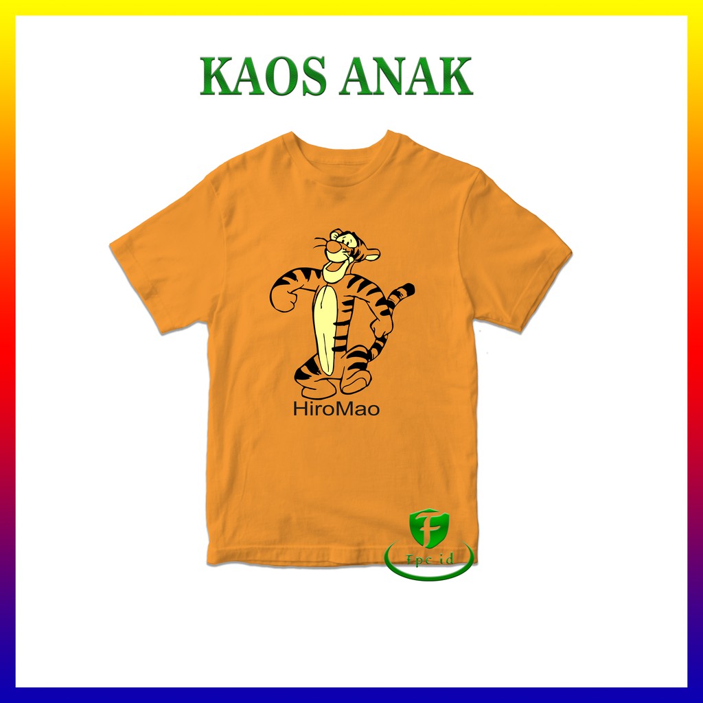 Kaos Kartun Tiger Cotton Combed 30s Baju Anak Pakaian Murah Atasan Berkualitas