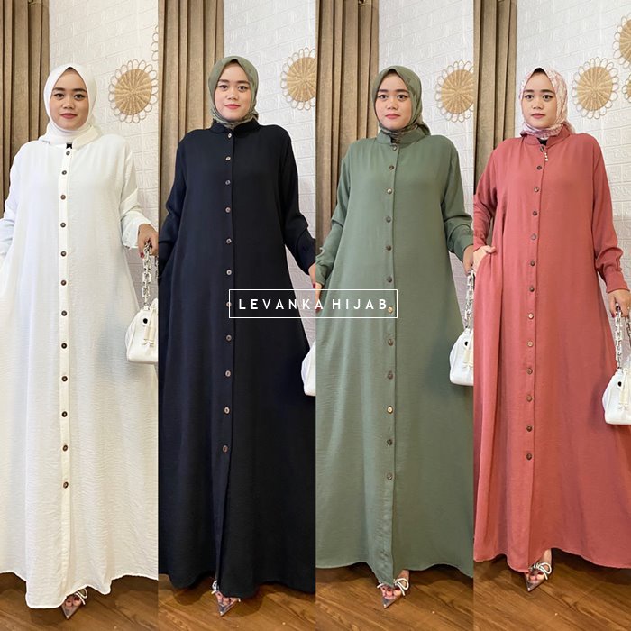 Gamis TERBARU ! Olla Dress atau Gamis Polos Kerah Shianghai