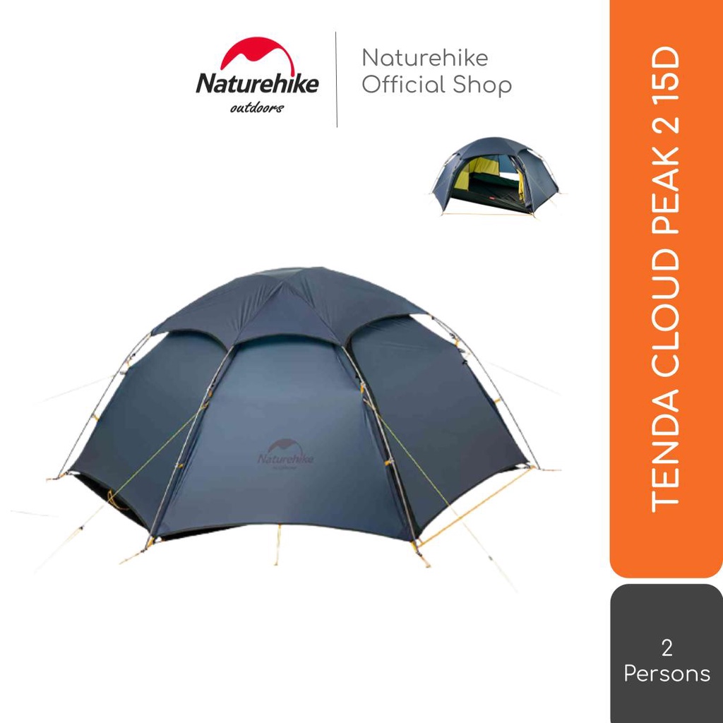Naturehike Tenda Cloud Peak 2 15D NH19K240-Y 2P Orang Dome Camping