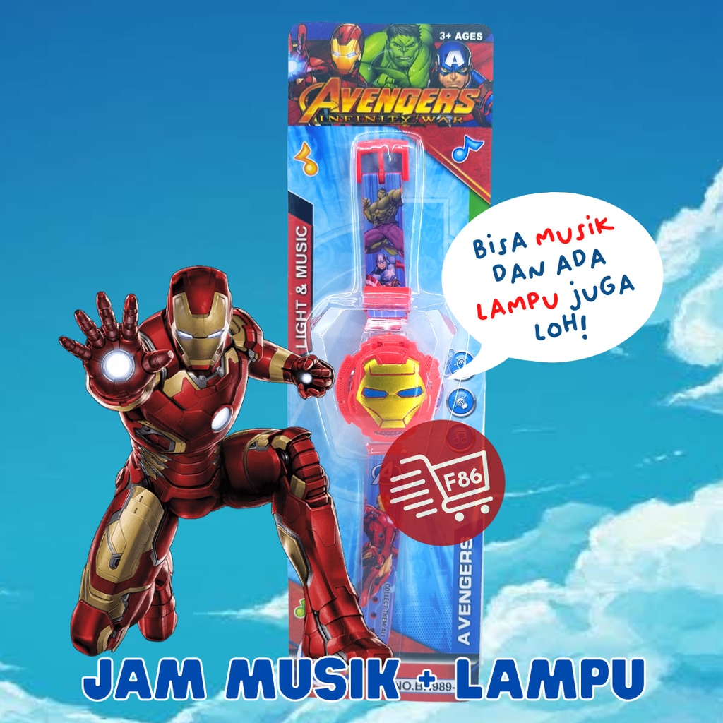 F86 JAM TANGAN ANAK MUSIK LAMPU BANYAK KARAKTER