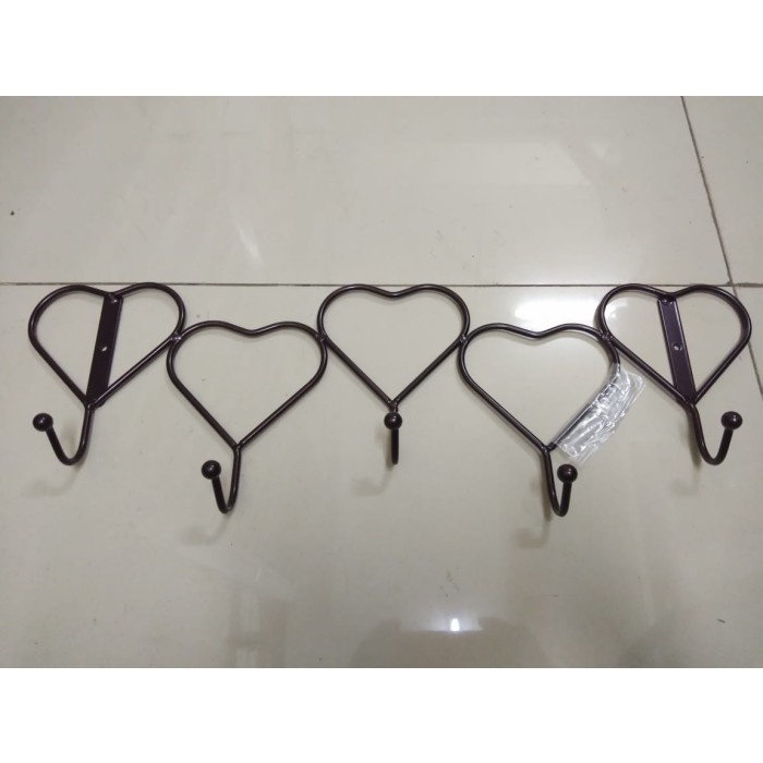 GANTUNGAN BAJU 5 BARIS MOTIF LOVE/KAPSTOK PAKAIAN BAJU DINDING/HOOK HANGER/ Gantungan baju  kaos handuk dinding stainles kapstok stainless jemuran baju Love SERBAGUNA MULTIFUNGSI/ GANTUNGAN KAMAR MANDI RUANG TAMU KAMAR TIDUR