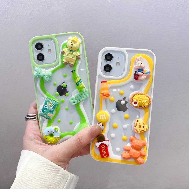 Soft Case Hp Gambar Kartun 3D Handmade Untuk iPhone 13 / 12 / 11promax / X / XS MAX / XR / SE / 2022 2020 / 7 / 8plus