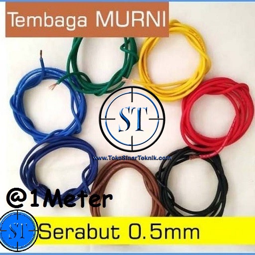 Kabel NYAF KITANI 1 X 0.5mm @1Meter / Cable Audio Listrik Serabut Nyaf Nya 0.5mm 1x0.5mm Tembaga Murni Eceran Meteran Bisa Disolder