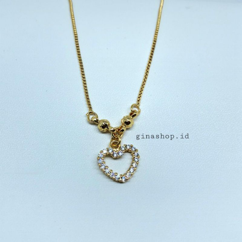 Kalung Love Kalung Koye Anak Permata Putih Panjang 35cm Elegan Cantik Termurah Bisa cod✅