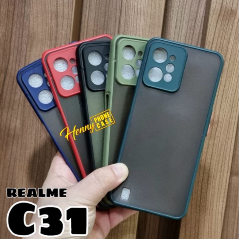 [PROMO PAKET] PROMO PAKET LENGKAP REALME C31 Softcase Fusion Xundd Free Tempered Glass &amp; Garskin Carbon Handphone