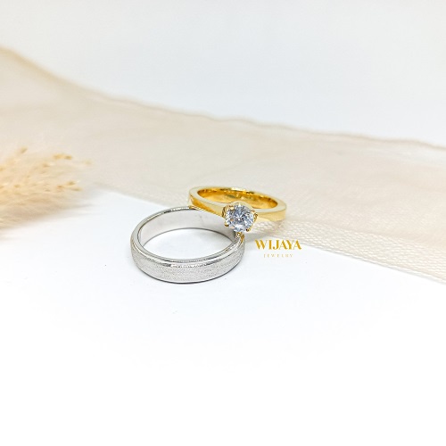 CINCIN NIKAH CINCIN CUSTOM BERBAHAN PLATINUM DAN EMAS KUNING