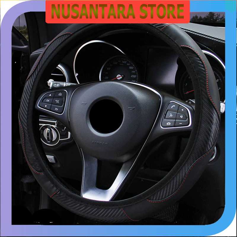 NS - CARSUN Cover Setir Mobil Bahan Kulit Steering Wheel Cover - RZ502 - NUSANTARA STORE