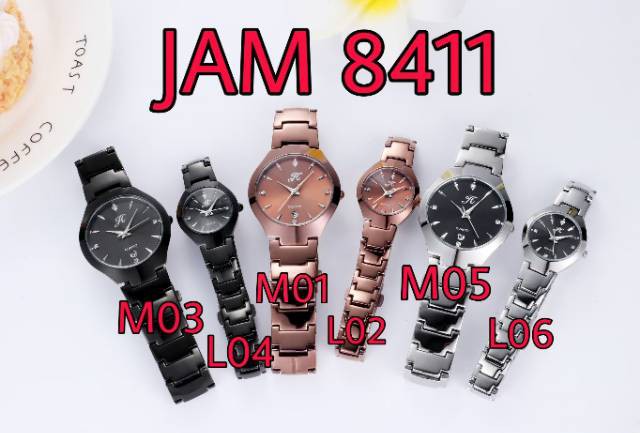 Jims Honey Jam Tangan 8411 Couple Pasangan Pria Wanita Analog Quartz Murah Branded Elegan Jimsh JH