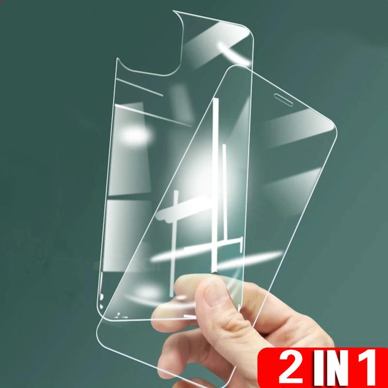 Pelindung Layar Tempered Glass 2 In 1 Depan + Belakang Untuk Iphone 12 Mini Pro Max