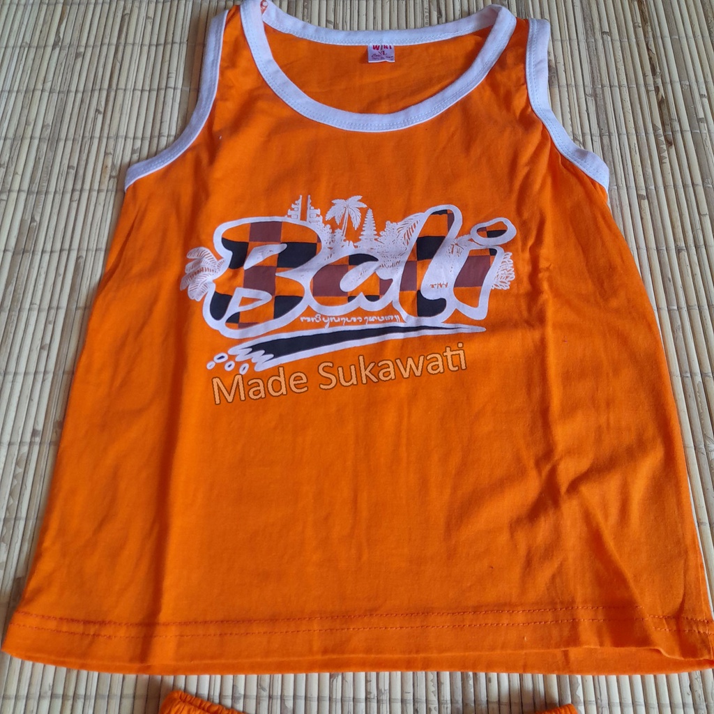 Setelan singlet anak motif khas bali baju celana