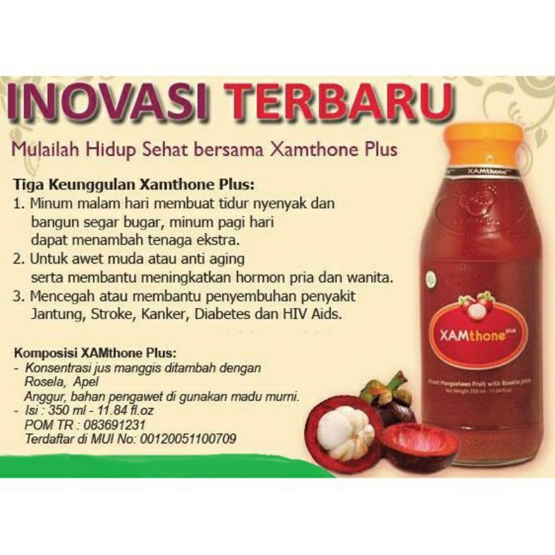 

Ay00! Xamthone Extract Juice Manggis Jus Kulit Manggis Xamthone 1 Botol 350ml