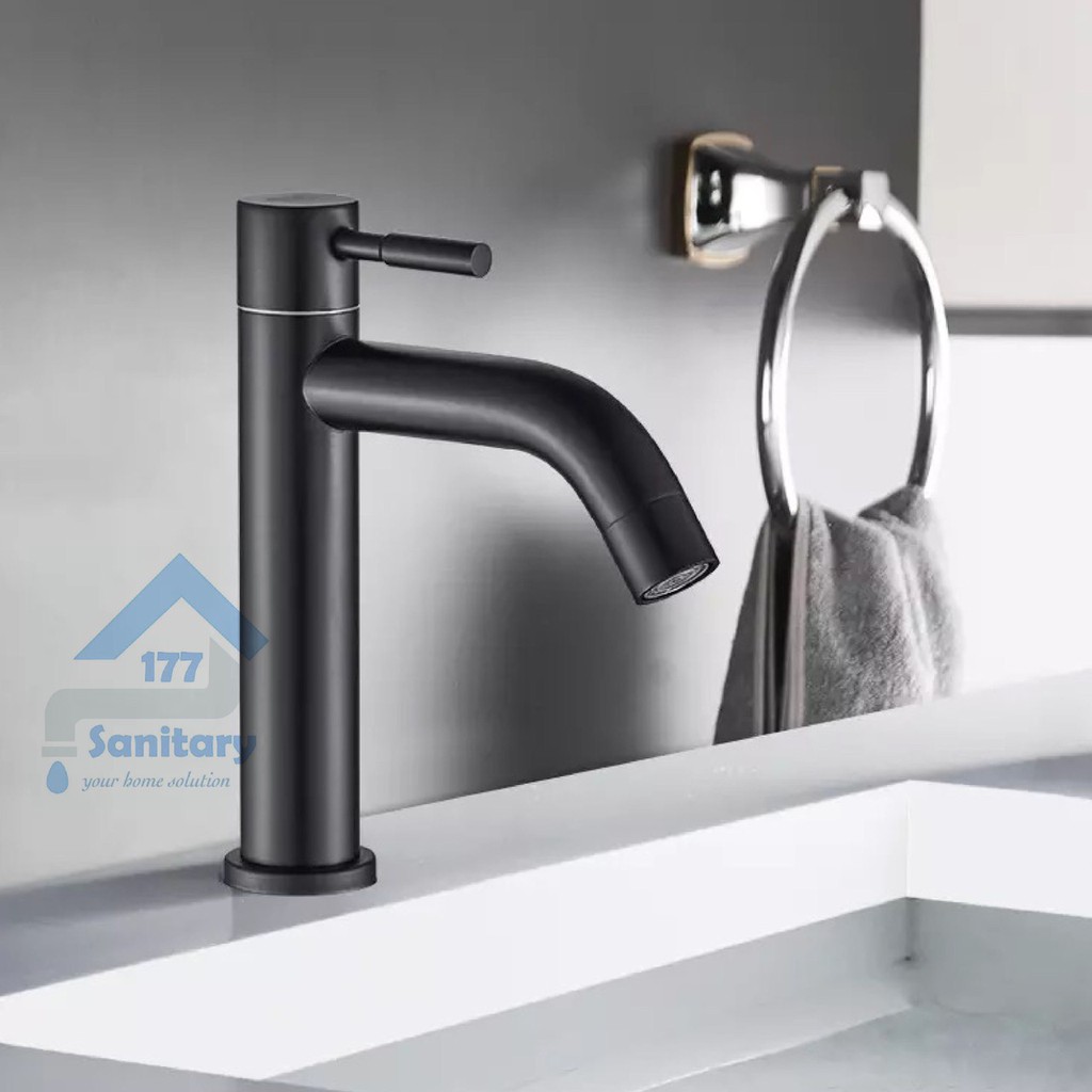 Kran Wastafel Stainless Hitam stik NT18- Keran air washtafel black cuci tangan sink cuci tangan faucet basin model bambu stik  black /G25