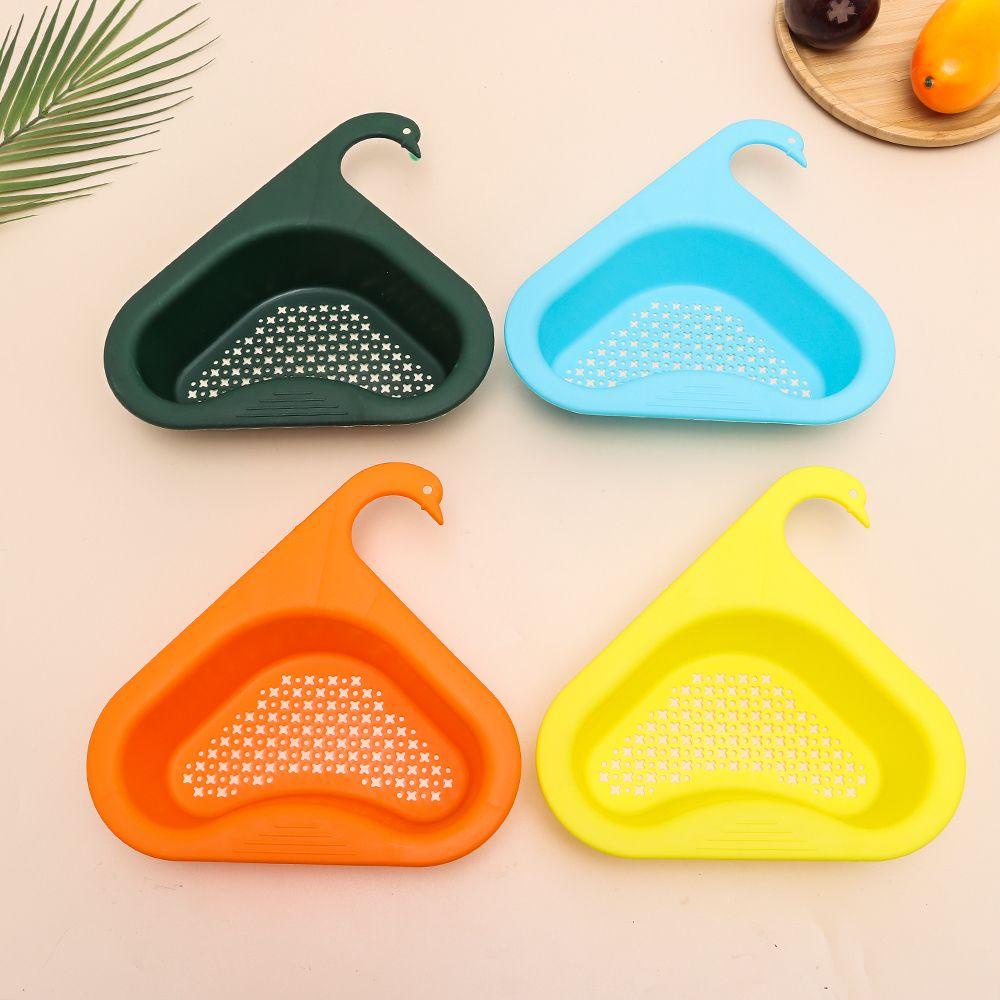 TOP Swan Drain Basket Gadget Alat Buah Sayur Rumah Tangga Rak Saringan Wastafel