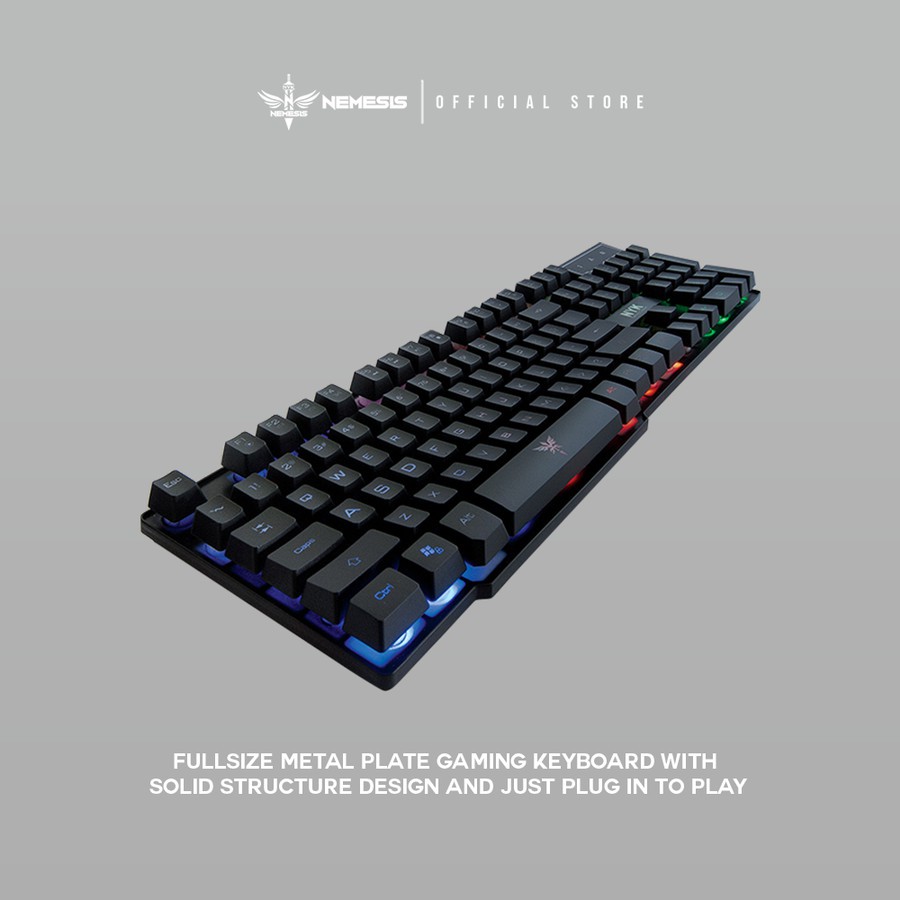 Keyboard gaming nyk wired usb 2.0 membrane backlight fullsize 104 keys for pc laptop Sacred K02 K-02