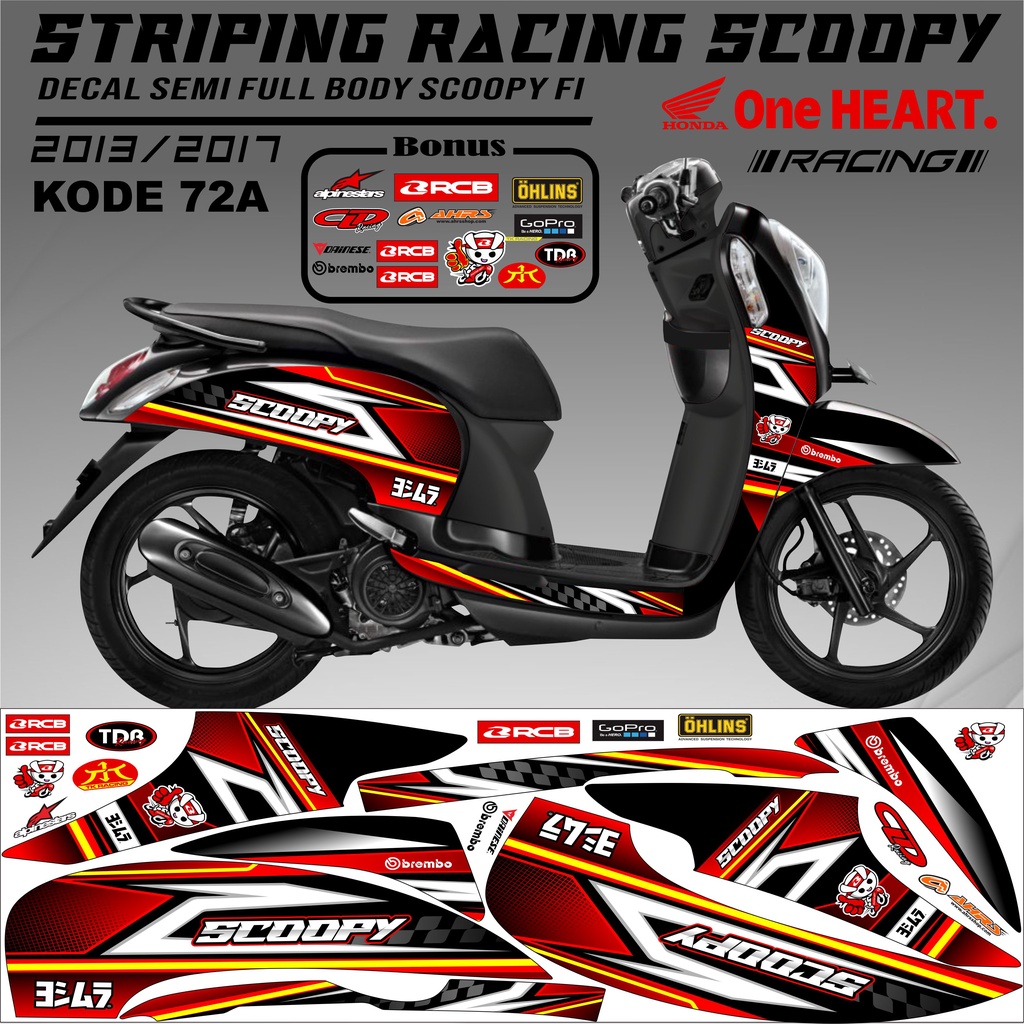 Striping Scoopy Sticker Scoopy 2013/2017 Variasi Kode 72