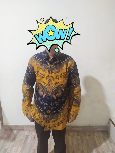 Ajotosatru Kuning Kemeja Batik Pria Full Furing Bahan Katun Halus Primisima