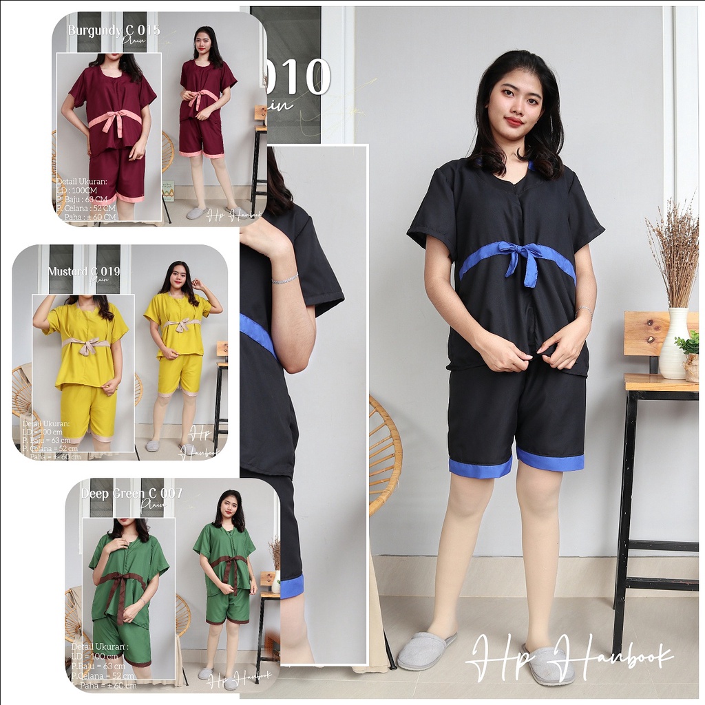 IZANY Piyama Dewasa Hotpant / HP celana pendek Hanbook all size Plain Polos