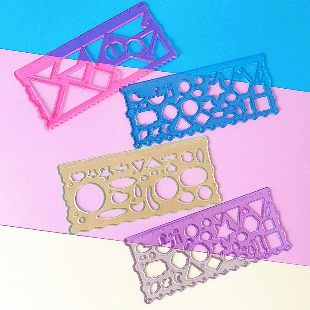 LANFY Spirograph Menggambar Stensil Hadiah Lucu Siswa Alat Serut Puzzle Multi-Fungsi Menggambar Mainan Seni Kerajinan Tangan Alat Tulis Penggaris