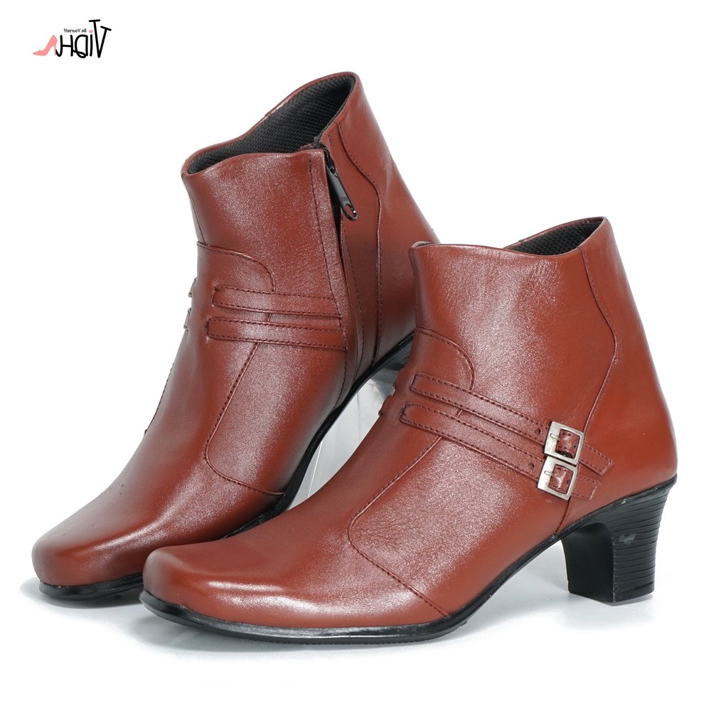 Sepatu Boot Wanita High Boots Model Double Strap BV2004