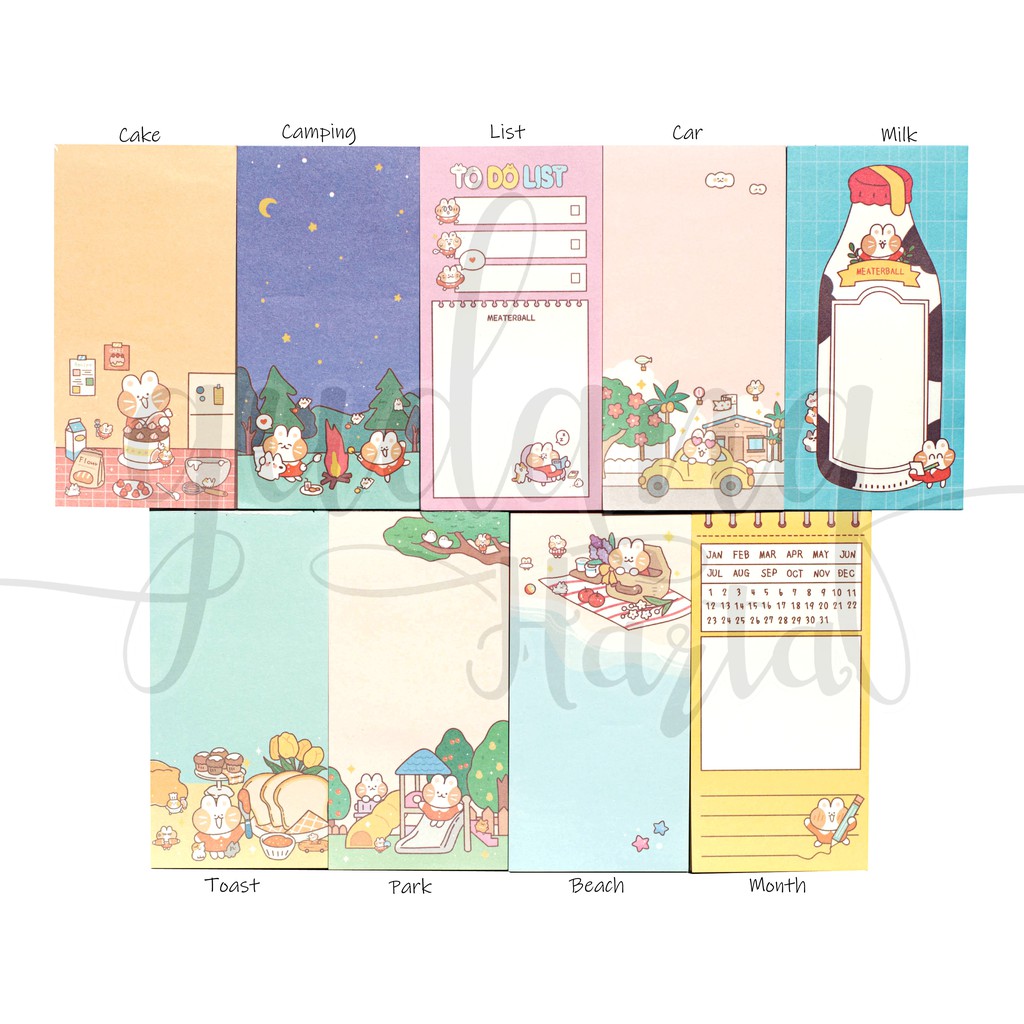 Memo Beach Rabbit Notes Lucu Memopad DIY Scrapbook GH 301227