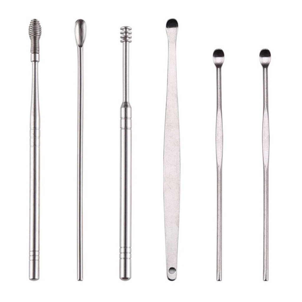 Pembersih Telinga / Korek Kuping Set 5 in 1 / Ear Wax Pick Cleanser  5in1 Stainless Steel