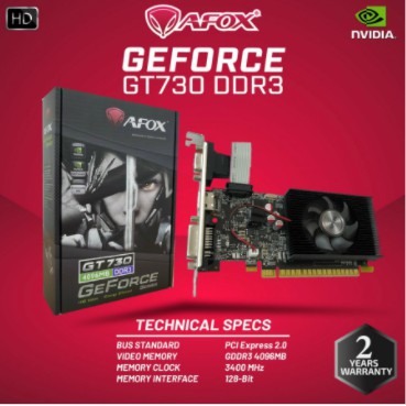 Vga afox nvdia geforce gt730 gt-730 ddr3 2gb Pci express 3.0 1536p 3d hdmi dvi vga AF730-2048D3L2