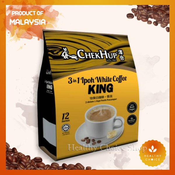 

KOPI PUTIH CHEK HUP 3 IN 1 WHITE COFFEE KING ISI 12 IMPORT MALAYSIA