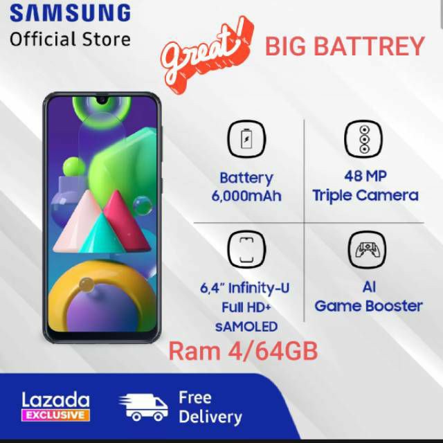 Samsung M21 ram4/64, M11 ram3/32 dan m31 6/128 grs Resmi SEIN samsung