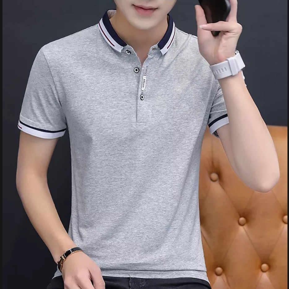 KAOS KERAH DISTRO PRIA KEREN KOMBINASI MANGSET