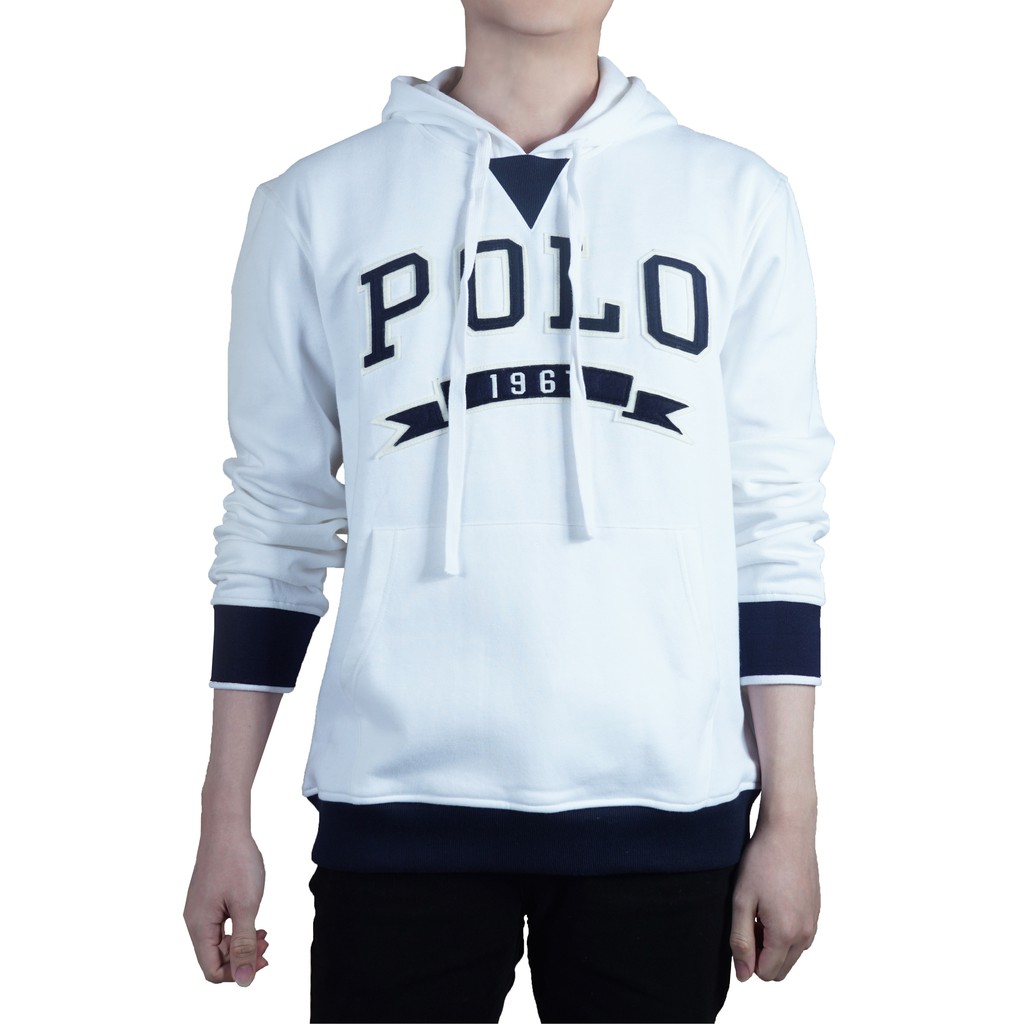white hoodie polo