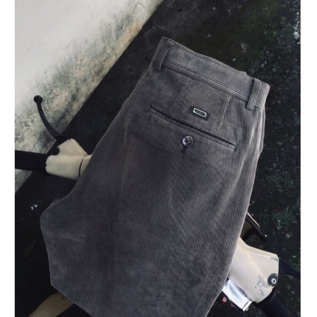 Celana Panjang Bahan Corduroy Pria Wanita Warna Coklat Susu