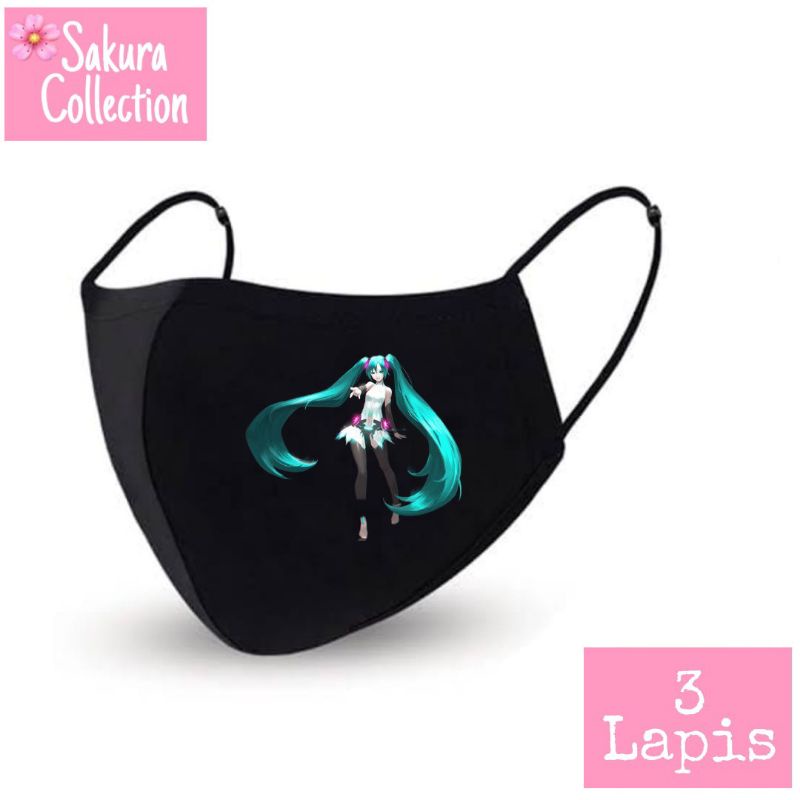 Masker Kain 3 Lapis - Miku