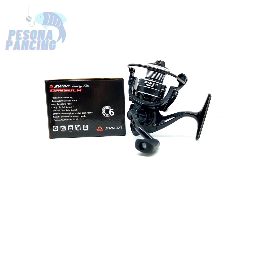 Reel Pancing SWAN DRESULA 6 Ball Bearing FREE HANDLE 1000-4000