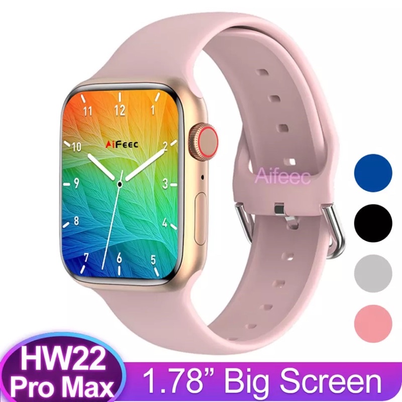 [CUSTOM WALLPAPER] Smartwatch jam tangan Original HW22 PRO MAX PLUS HW16 HW12 iwo series 6 pria Full Layar blood oxygen pressure telefon bluetooth IoS android 44mm