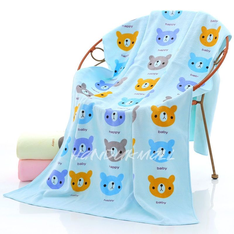 Handukmall Handuk Bayi Unisex Besar 70x140 Handuk Anak Bayi Dewasa Microfiber Lembut Daya Serap Tinggi Perlengkapan Kamar Mandi Honey Bear