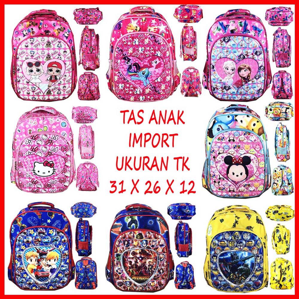 Subsidi by SHOPEE Tas Ransel Sekolah Anak TK KEPIK LOVE TK PONY IMPORT Penawaran terbatas sedang disubsidi!