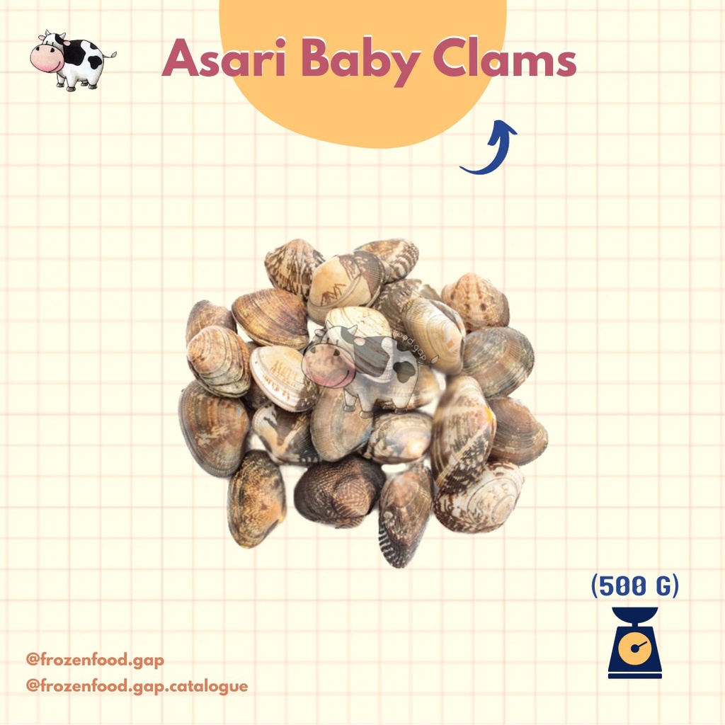

ASARI BABY CLAMS 500GR | FROZENFOOD | DAGING BEKU