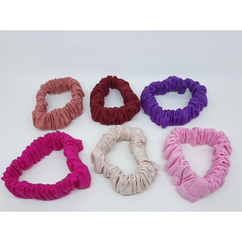 Gelang Kain Small Scrunchie Ikat Rambut Cepol Hijab Kunciran Ukuran 2cm